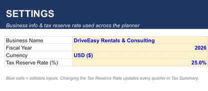 Annual Budget & Tax Planner