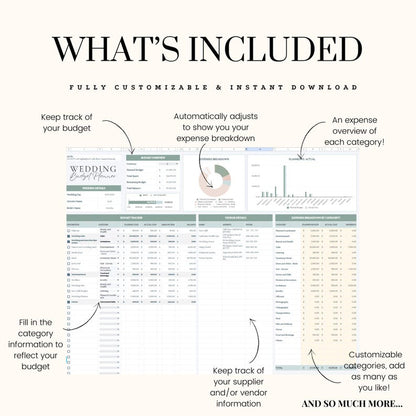 Ultimate Wedding Planner Bundle: Smart Budget, Checklist & Guest List Tracker