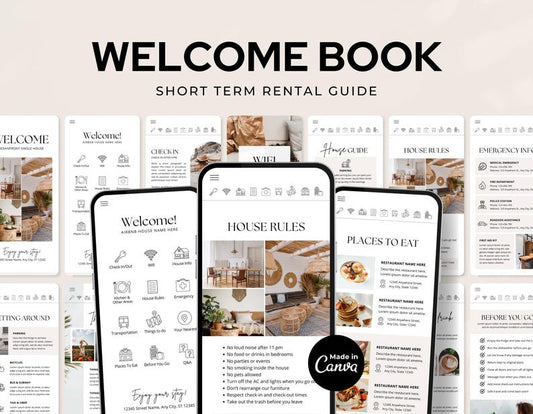 Ultimate Airbnb Host Bundle: Professional Welcome Book, Signage & Cleaning Checklist