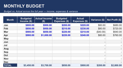Annual Budget & Tax Planner