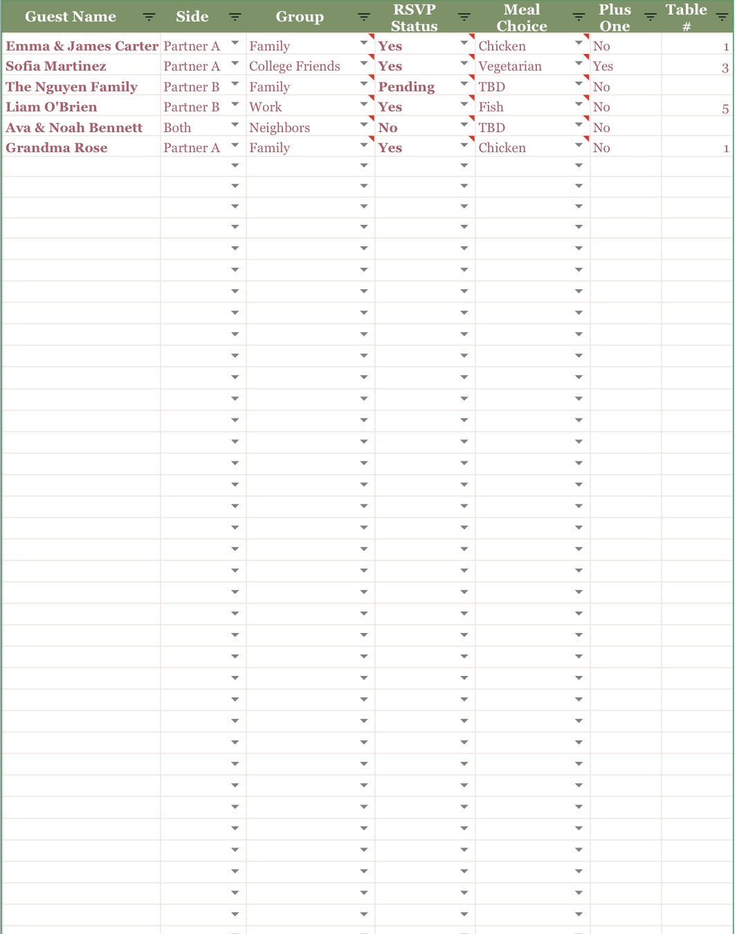 Wedding Budget Planner & Command Center — Guest List, Vendors, Timeline & Honeymoon