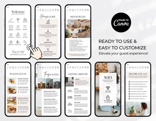 Ultimate Airbnb Host Bundle: Professional Welcome Book, Signage & Cleaning Checklist